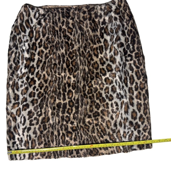 Leopard Faux Fur Pencil Skirt - Size 14 -  Vintage - Picture 9 of 11